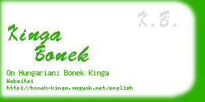 kinga bonek business card